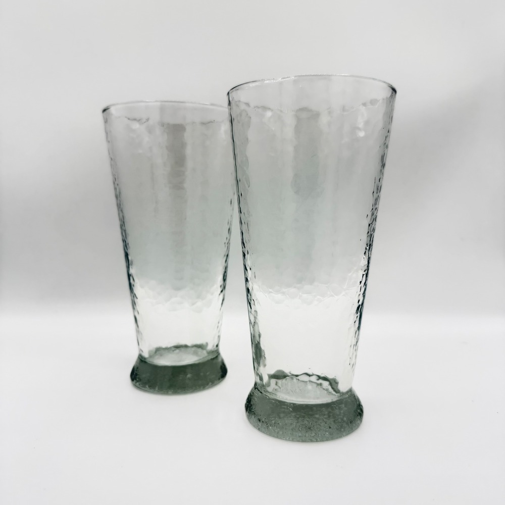 Southern Living Southern Sippers Hammered‎ Glass 22 Ounce Flat Tumblers (2)
